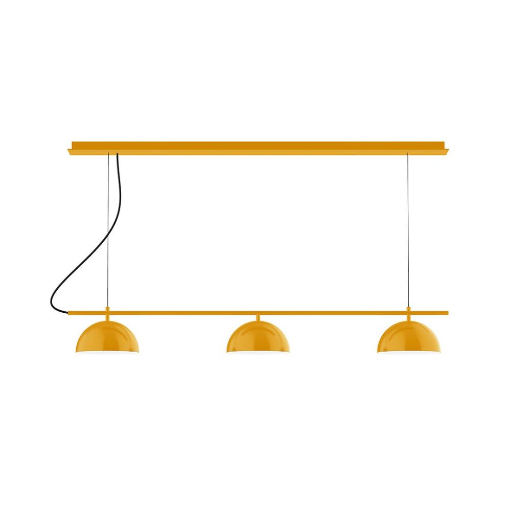 Montclair Lightworks CHD431-21 3-Light Linear Axis Chandelier Bright Yellow Finish